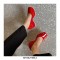 Square Toe Platforms Patent Wedges Loafers - Red