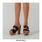 Chunky Heels Platform Peep Toe Buckle Outdoor Rivet Sandals  - Black
