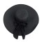 Brim Beach Visor Ribbon Summer Straw Fashion Hat - Black