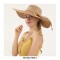 Brim Beach Visor Ribbon Summer Straw Fashion Hat - Khaki