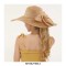 Brim Beach Visor Ribbon Summer Straw Fashion Hat - Khaki