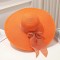 Brim Beach Visor Ribbon Summer Straw Fashion Hat - Orange