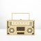 Radio Shaped Rhinestones Handbags - Gold Black