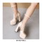 Round Toe Chunky Heels Transparent Platforms Spring Ankle Booties with Back Zipper - Beige