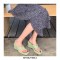 Peep Square Toe Platforms Wedges Flip Flops Sandals - Green
