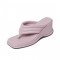 Peep Square Toe Platforms Wedges Flip Flops Sandals - Light Purple