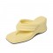 Peep Square Toe Platforms Wedges Flip Flops Sandals - Yellow