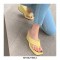 Peep Square Toe Platforms Wedges Flip Flops Sandals - Yellow