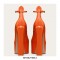 Round Toe Chunky Heels Platforms Ankle Straps Pumps - Orange