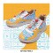Mijas 3 Lace-Up Canvas PU Sneakers - Fading Orange Blue