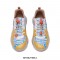 Mijas 3 Lace-Up Canvas PU Sneakers - Fading Orange Blue