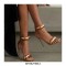 Peep Toe Stiletto Heels Summer Sandals with Back Zipper - Gold