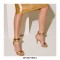 Peep Toe Stiletto Heels Summer Sandals with Back Zipper - Gold
