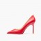 Pointed Toe 4 inches Stiletto Heels Pastel Mat Classic Office Wedding Pumps - Red