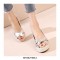 Peep Toe Platforms Backstraps Crocodile Pattern Wedges Sandals - Silver