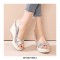 Peep Toe Platforms Backstraps Crocodile Pattern Wedges Sandals - Silver