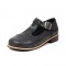 Vintage Rustic Round Toe T Strap Creepers Loafer Oxford Shoes - Black