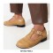 Vintage Rustic Round Toe T Strap Creepers Loafer Oxford Shoes - Yellow