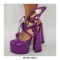 Butterfly Wings Round Toe Ankle LaceUps Chunky Heels Pumps - Purple