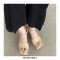 Peep Square Toe Platforms Ankle Buckle Straps  Wedges Venice Sandals - Apricot