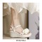 Peep Toe Platforms Ankle Buckle Straps Rose Decorated Wedding Wedges Sandals - Beige