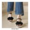 Peep Toe Platforms Ankle Buckle Straps Rose Decorated Wedges Sandals - Black