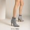 Pointed Toe Houndstooth Pattern Ankle Fashion Straps Ankle High Stiletto Heels Back Zipper Booties - Black