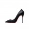 Pointed Toe 4 inches Stiletto Heels Sequins Classic Pumps - Black