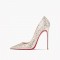 Pointed Toe 5 inches Stiletto Heels Sequins Classic Pumps - Thick Gold