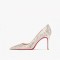 Pointed Toe 3 inches Stiletto Heels Sequins Classic Pumps - Thick Gold