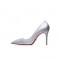 Pointed Toe 3 inches Stiletto Heels Sequins Classic Pumps - Silver