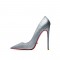 Pointed Toe 5 inches Stiletto Heels Sequins Classic Pumps - Silver Gray