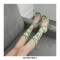 Peep Toe Gladiator Straps Lace Up Transparent Chunky Spike Heels Sandals - Green