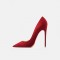 Pointed Toe 5 inches Stiletto Heels Suede Classic Office Wedding Pumps - Red