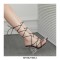 Peep Toe Crosstied Gladiator Straps Lace Up Transparent Chunky Heels Sandals - Black