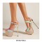 Peep Toe Platforms Stiletto Sandals - Apricot
