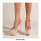 Peep Toe Platforms Stiletto Sandals - Apricot