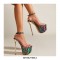 Peep Toe Platforms Stiletto Sandals - Black