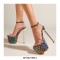 Peep Toe Platforms Stiletto Sandals - Black