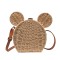 Wicker Straw Cute Kawaii Cartoon Mini Bags - Khaki