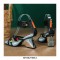 Strange Heels Peep Toe Ankle Straps Sandals with Back Zipper - Black