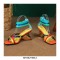Strange Heels Peep Toe Ankle Straps Sandals with Back Zipper - Orange