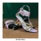 Strange Heels Peep Toe Ankle Straps Sandals with Back Zipper - Purple