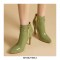 Stiletto Heels Pointed Toe Rivet Decorated Patent Booties with Side Zipper - Light Green - SPECIAL - Size 13