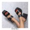 Peep Toe Chunky Heels Slippers Platforms Sandals - Black