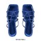 Patent Square Toe Flip Flop Flats Summer Sandals - Blue