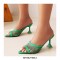 Peep Toe Thin Kitten Heels Mesh Slippers Sandals - Green