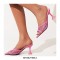 Peep Toe Thin Kitten Heels Mesh Slippers Sandals - Pink