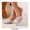 Peep Toe Thin Kitten Heels Mesh Slippers Sandals - White