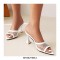 Peep Toe Thin Kitten Heels Mesh Slippers Sandals - White